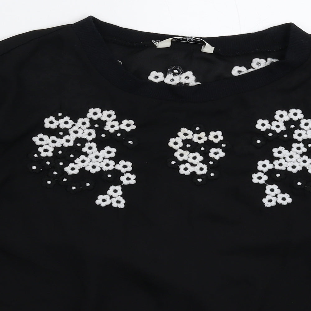 Womens UK Size 10 Darling Black Basic Blouse
