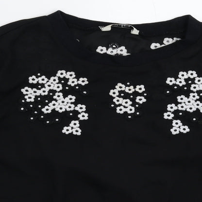 Womens UK Size 10 Darling Black Basic Blouse