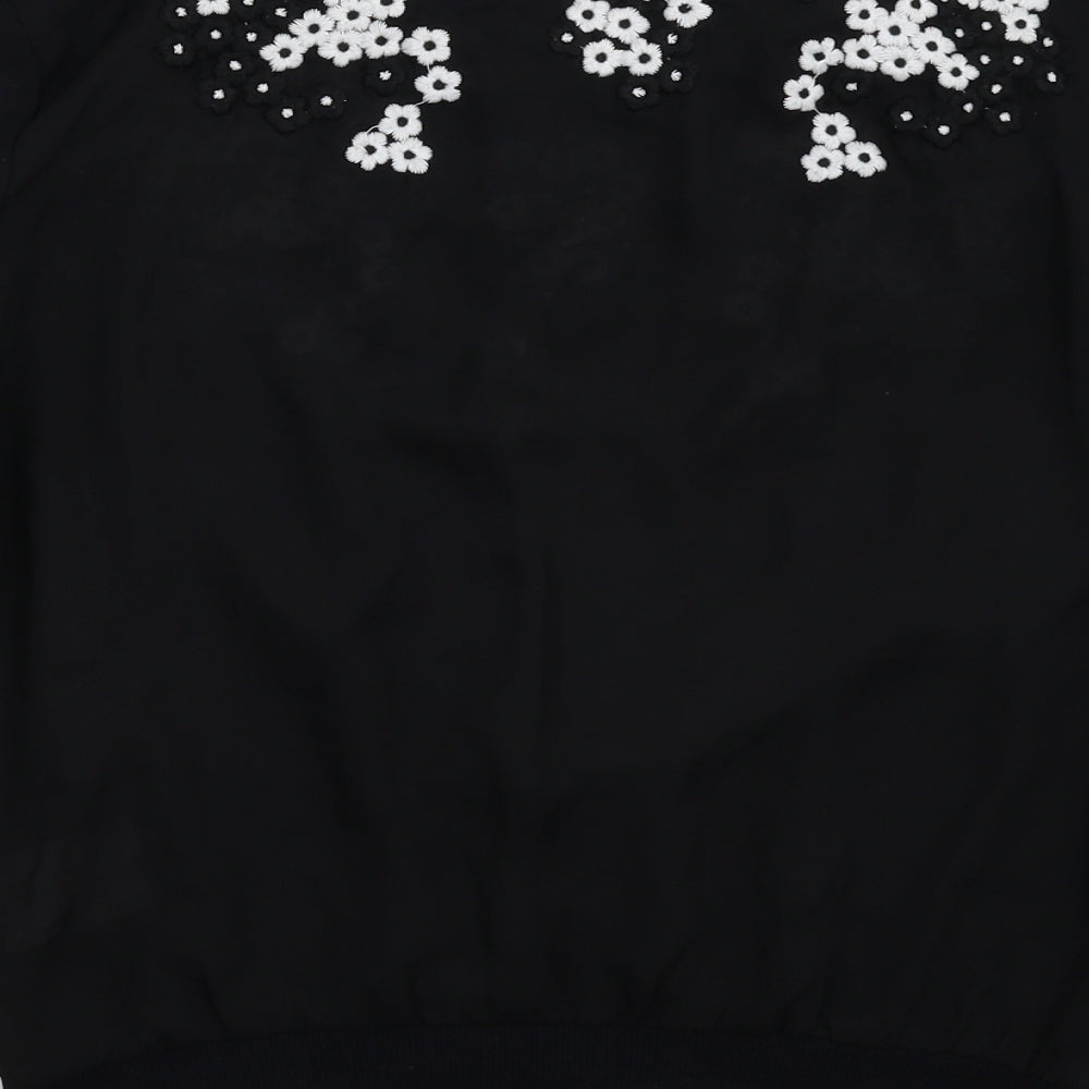 Womens UK Size 10 Darling Black Basic Blouse