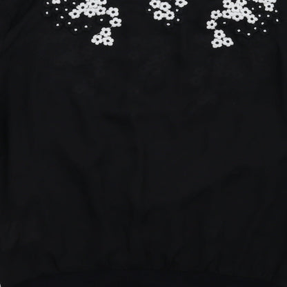 Womens UK Size 10 Darling Black Basic Blouse