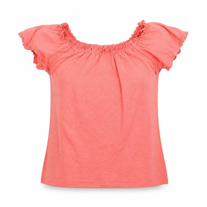 Womens UK Size 12 Papaya Pink Basic T-Shirt