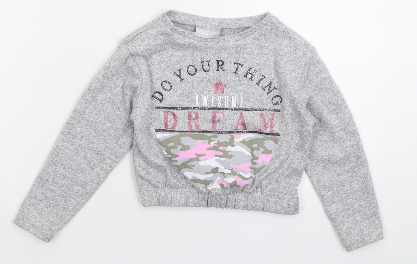 Matalan Girls Grey   Pullover Jumper Size 4 Years