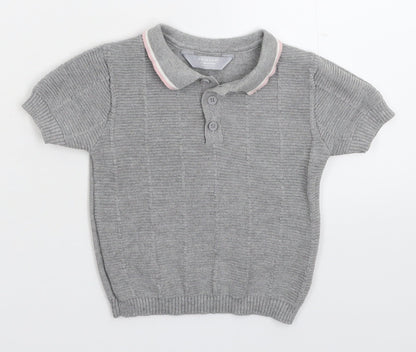 Primark Baby Grey  Knit Pullover Jumper Size 9-12 Months