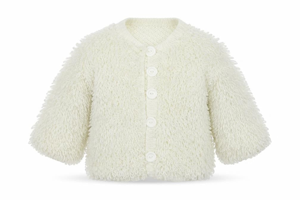 Front view of Preworn girls’ white jacket, size S