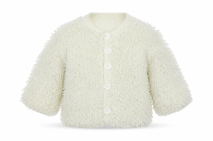 Front view of Preworn girls’ white jacket, size S