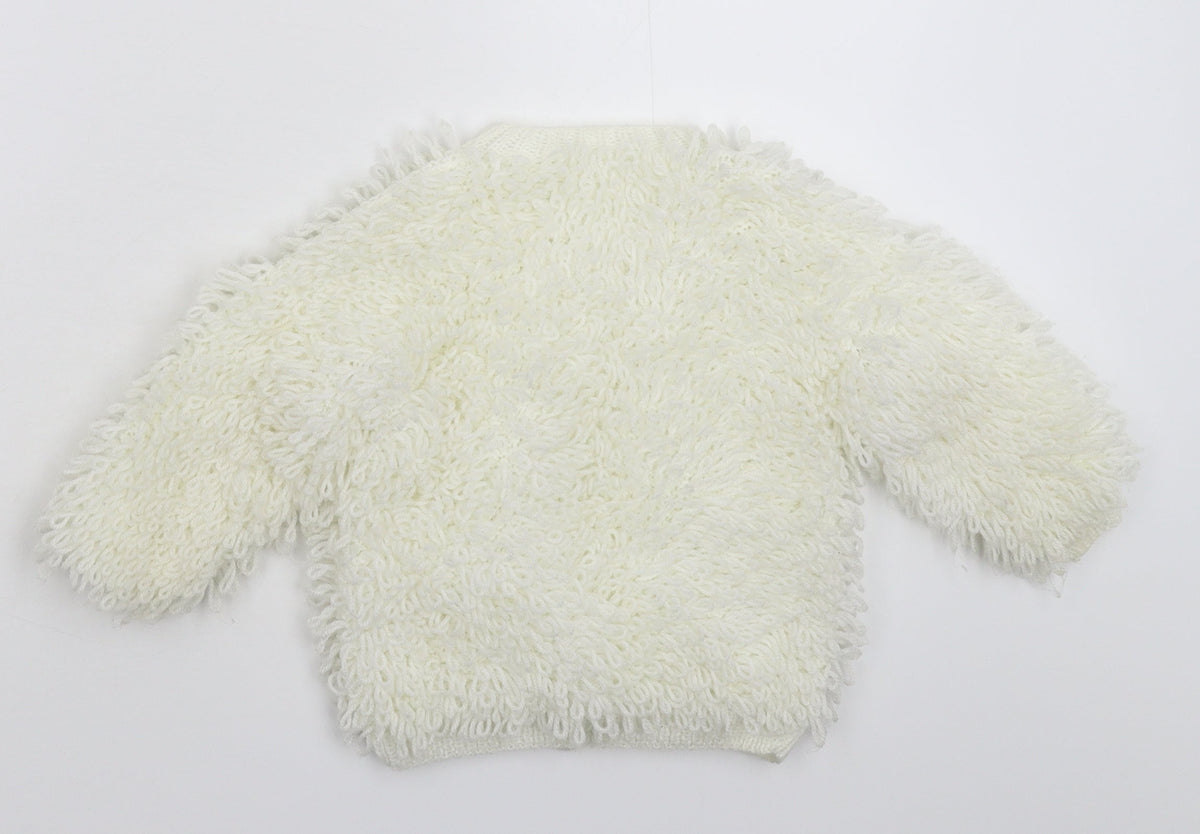 Back view of Preworn girls’ white jacket, size S
