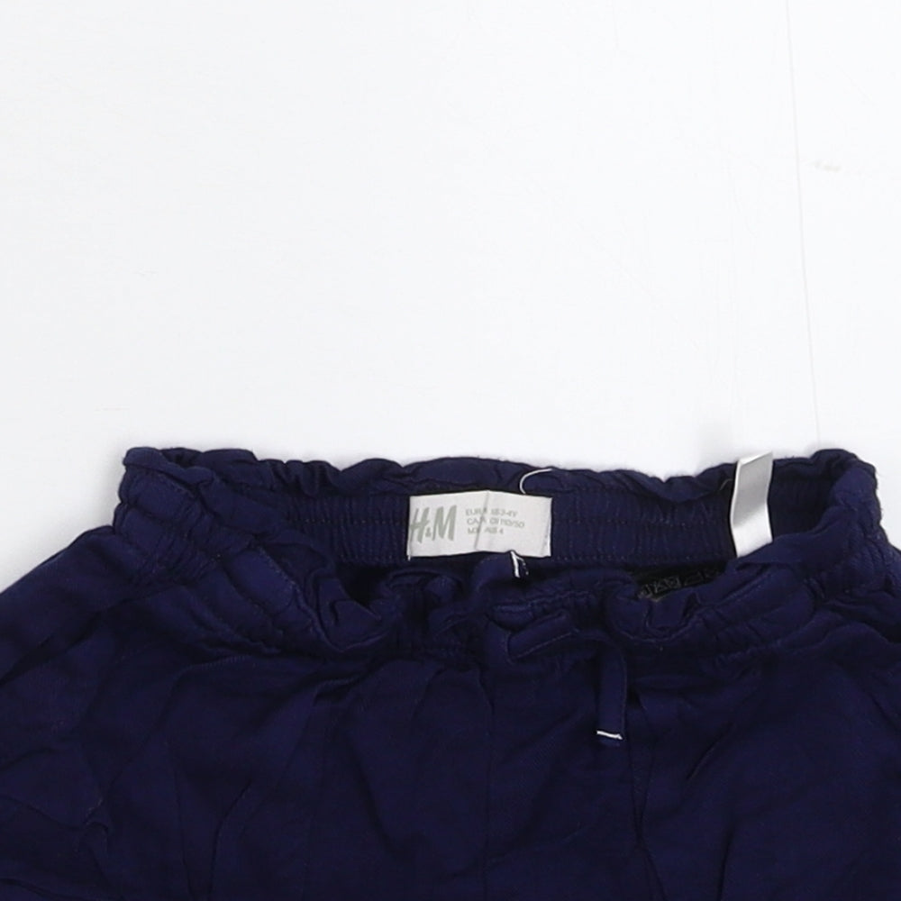 H&M Girls Blue   Hot Pants Shorts Size 3-4 Years