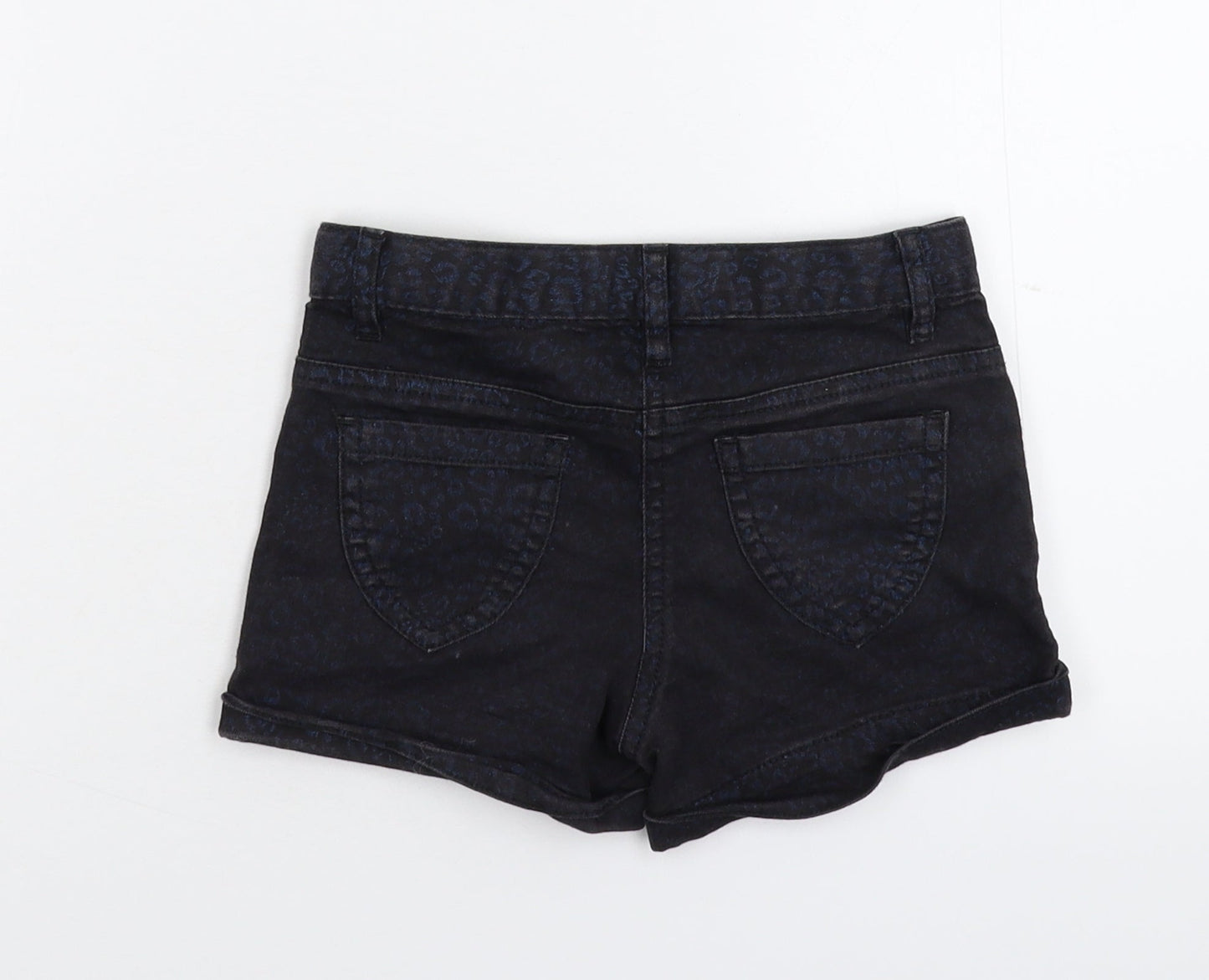 George Girls Blue Animal Print Denim Hot Pants Shorts Size 4-5 Years