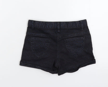George Girls Blue Animal Print Denim Hot Pants Shorts Size 4-5 Years