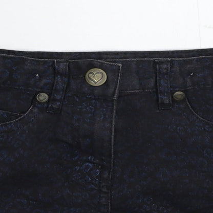 George Girls Blue Animal Print Denim Hot Pants Shorts Size 4-5 Years