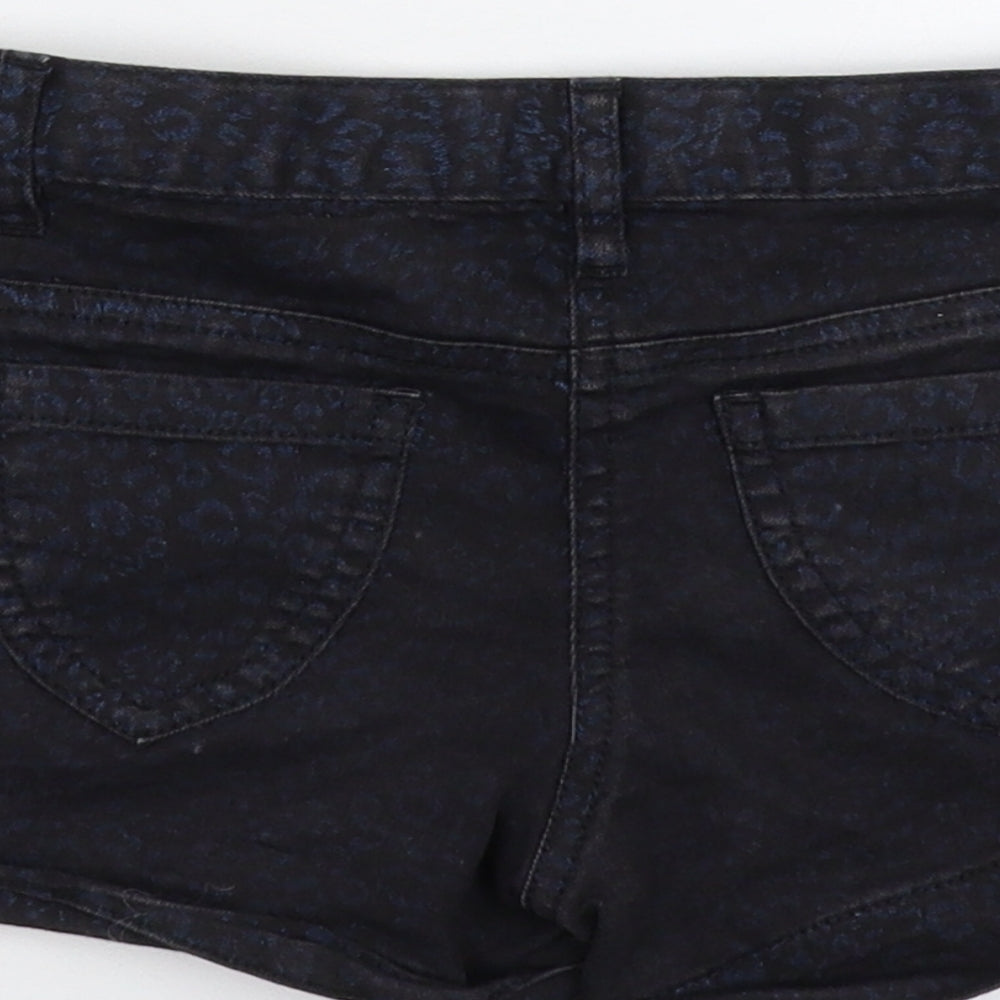 George Girls Blue Animal Print Denim Hot Pants Shorts Size 4-5 Years