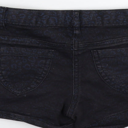 George Girls Blue Animal Print Denim Hot Pants Shorts Size 4-5 Years
