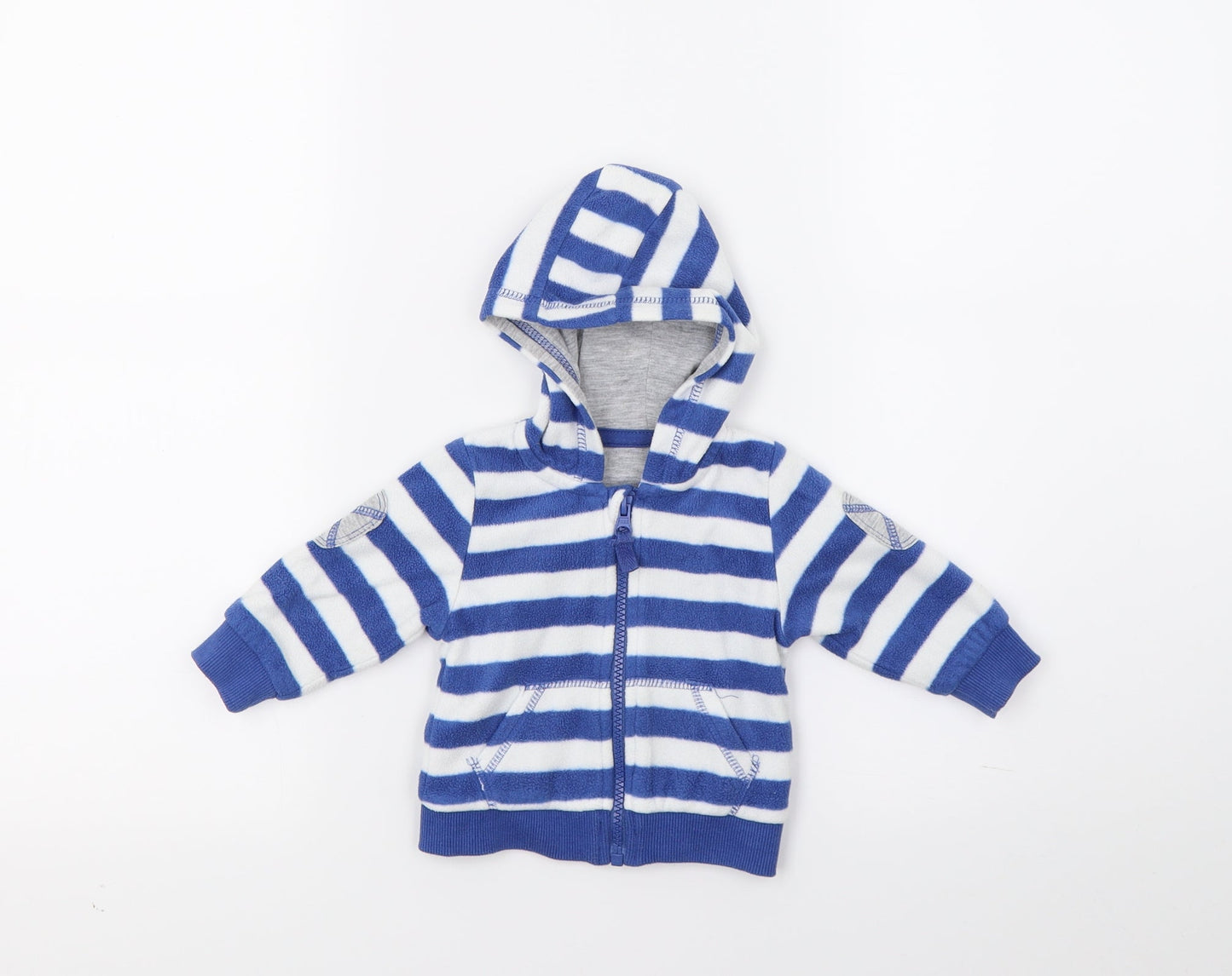 Early days Boys Blue Striped Fleece Jacket Coat Size 3-6 Months