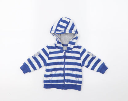 Early days Boys Blue Striped Fleece Jacket Coat Size 3-6 Months