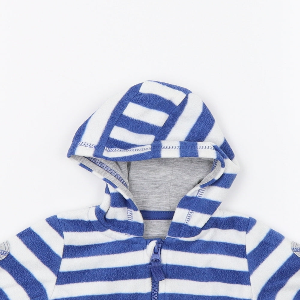 Early days Boys Blue Striped Fleece Jacket Coat Size 3-6 Months