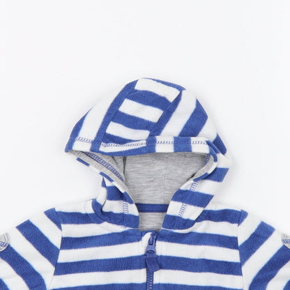 Early days Boys Blue Striped Fleece Jacket Coat Size 3-6 Months