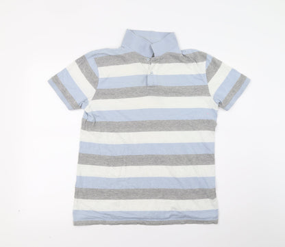 Ceader wood state Mens Blue Striped   Polo Size M