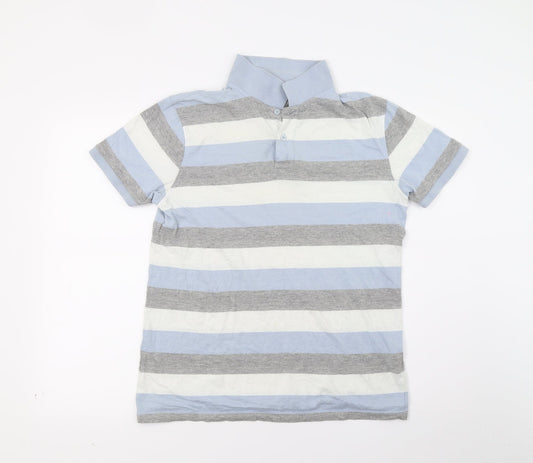 Ceader wood state Mens Blue Striped   Polo Size M