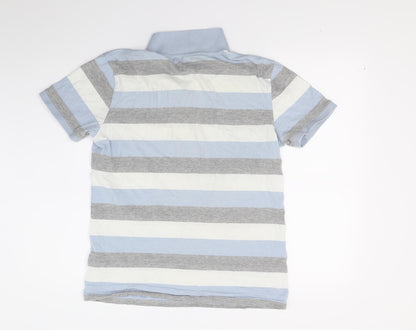 Ceader wood state Mens Blue Striped   Polo Size M