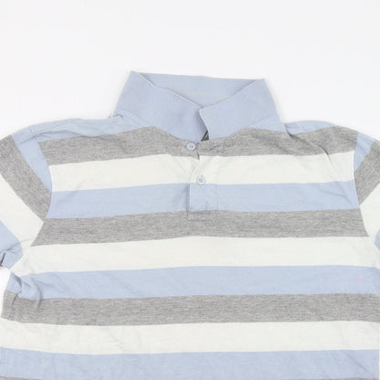 Ceader wood state Mens Blue Striped   Polo Size M