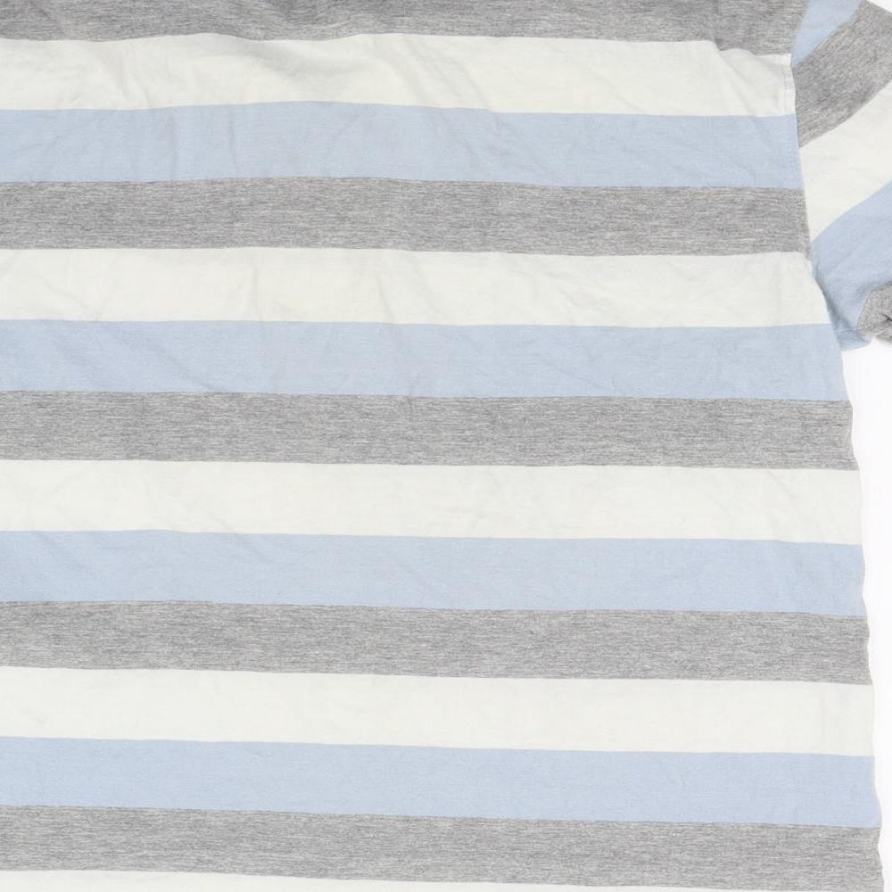 Ceader wood state Mens Blue Striped   Polo Size M