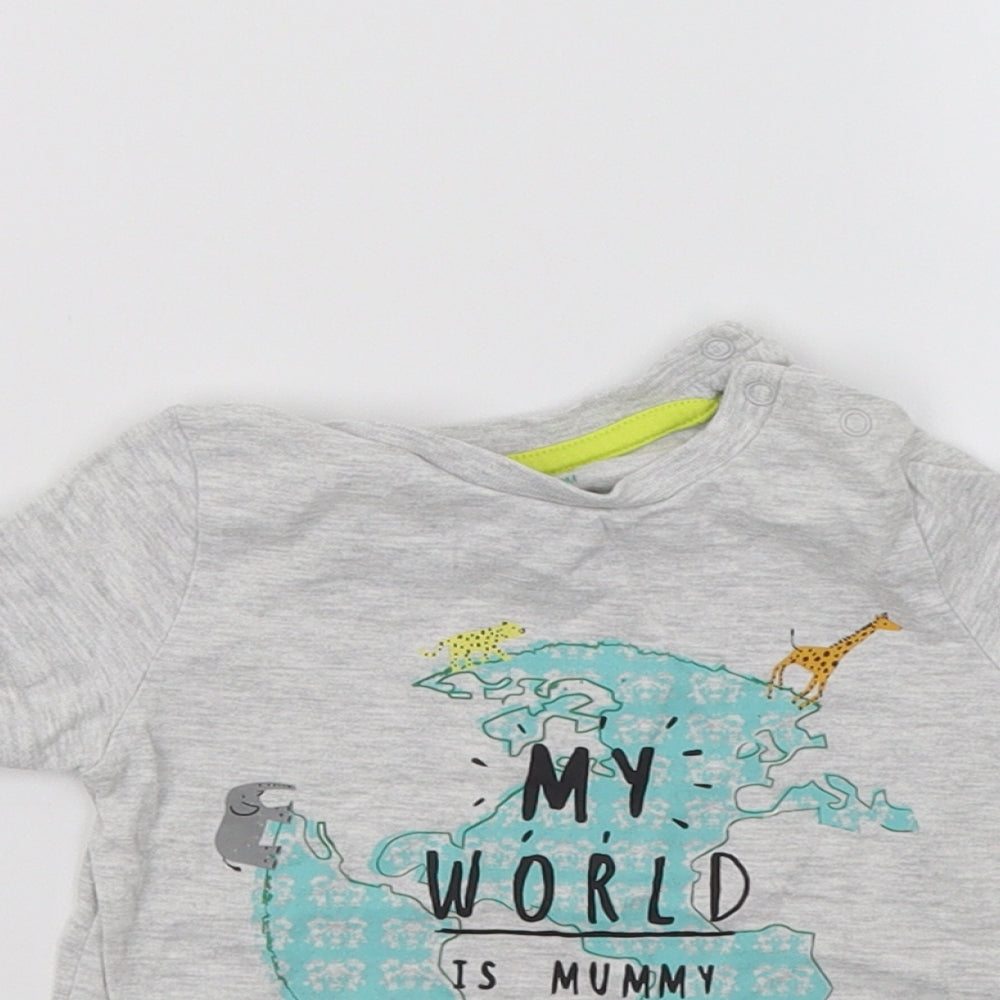 F&F Baby Grey  Jersey Basic T-Shirt Size 6-9 Months