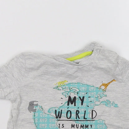 F&F Baby Grey  Jersey Basic T-Shirt Size 6-9 Months