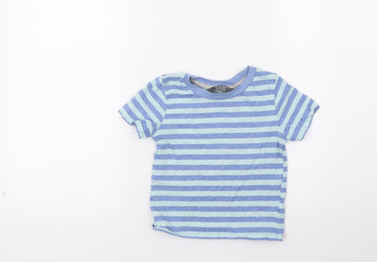 Primark Girls Blue Striped  Basic T-Shirt Size 2-3 Years