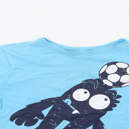 Primark Boys Blue  Jersey Basic T-Shirt Size 6-7 Years  - football