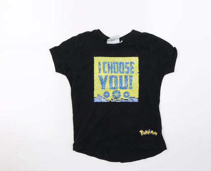 Pokermon Boys Black   Basic T-Shirt Size 4-5 Years  - Pokermon