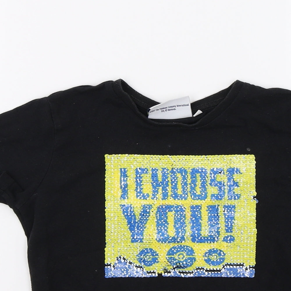 Pokermon Boys Black   Basic T-Shirt Size 4-5 Years  - Pokermon