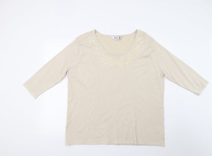 TIGI Womens Beige   Pullover Jumper Size XL