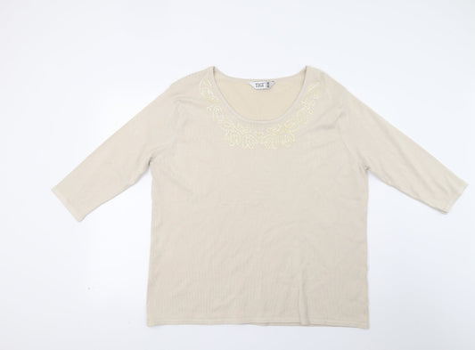 Tigi Womens Beige   Pullover Jumper Size XL