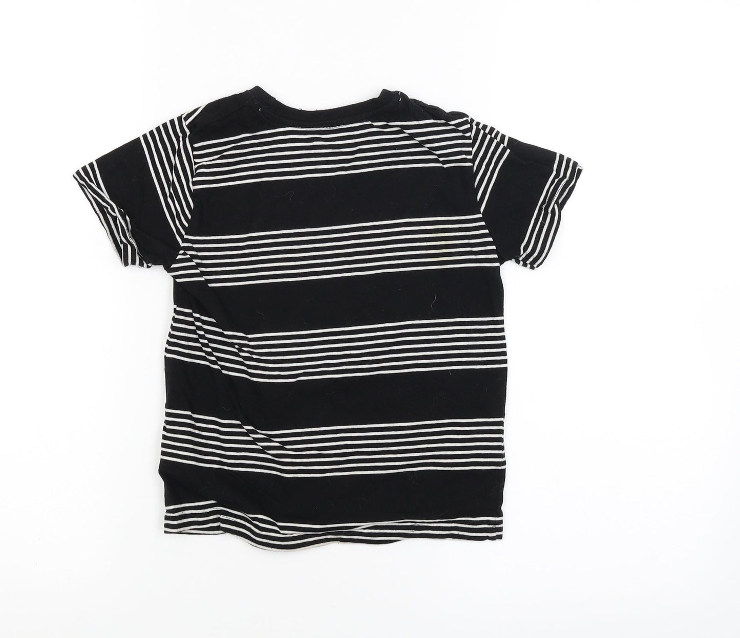 Rebel Boys Black Striped  Basic T-Shirt Size 5-6 Years