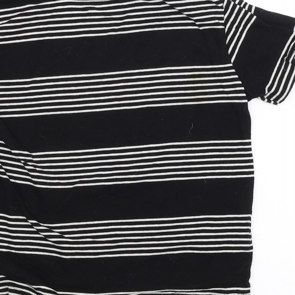 Rebel Boys Black Striped  Basic T-Shirt Size 5-6 Years