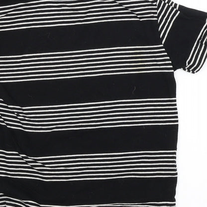Rebel Boys Black Striped  Basic T-Shirt Size 5-6 Years