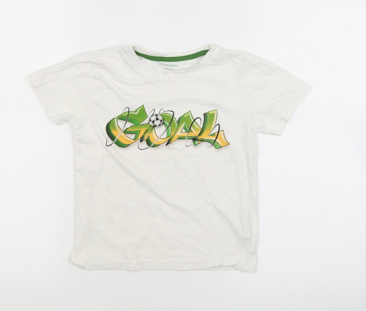 Primark Boys White   Basic T-Shirt Size 5-6 Years