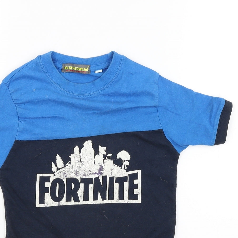 weatherwear Boys Blue   Basic T-Shirt Size 5-6 Years  - fortnite