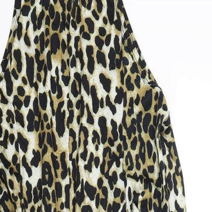 SheIn Womens Brown Animal Print  Playsuit One-Piece Size S