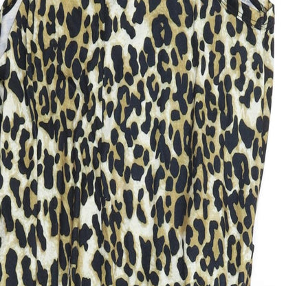 SheIn Womens Brown Animal Print  Playsuit One-Piece Size S