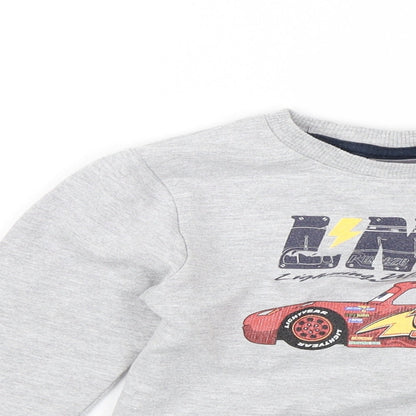 Preworn Boys Grey   Pullover Jumper Size 3 Years  - Car