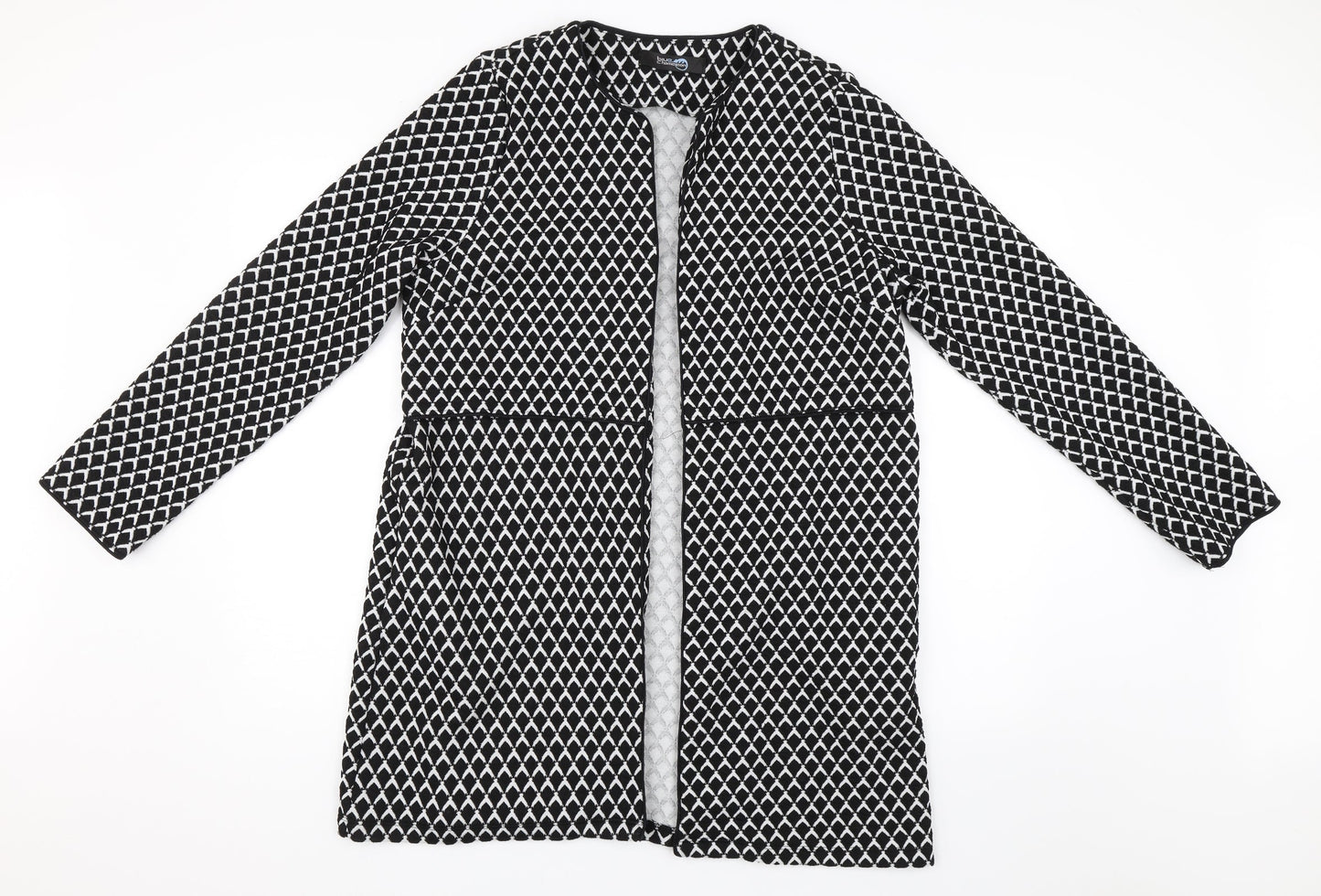 Blue Chameleon Womens Black Geometric  Jacket  Size M