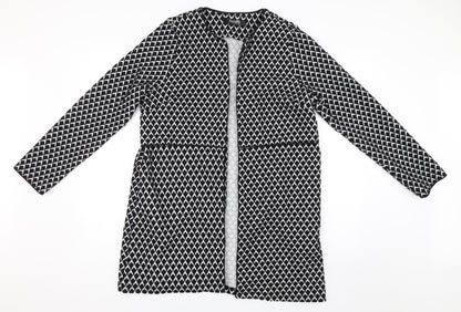 Blue Chameleon Womens Black Geometric  Jacket  Size M