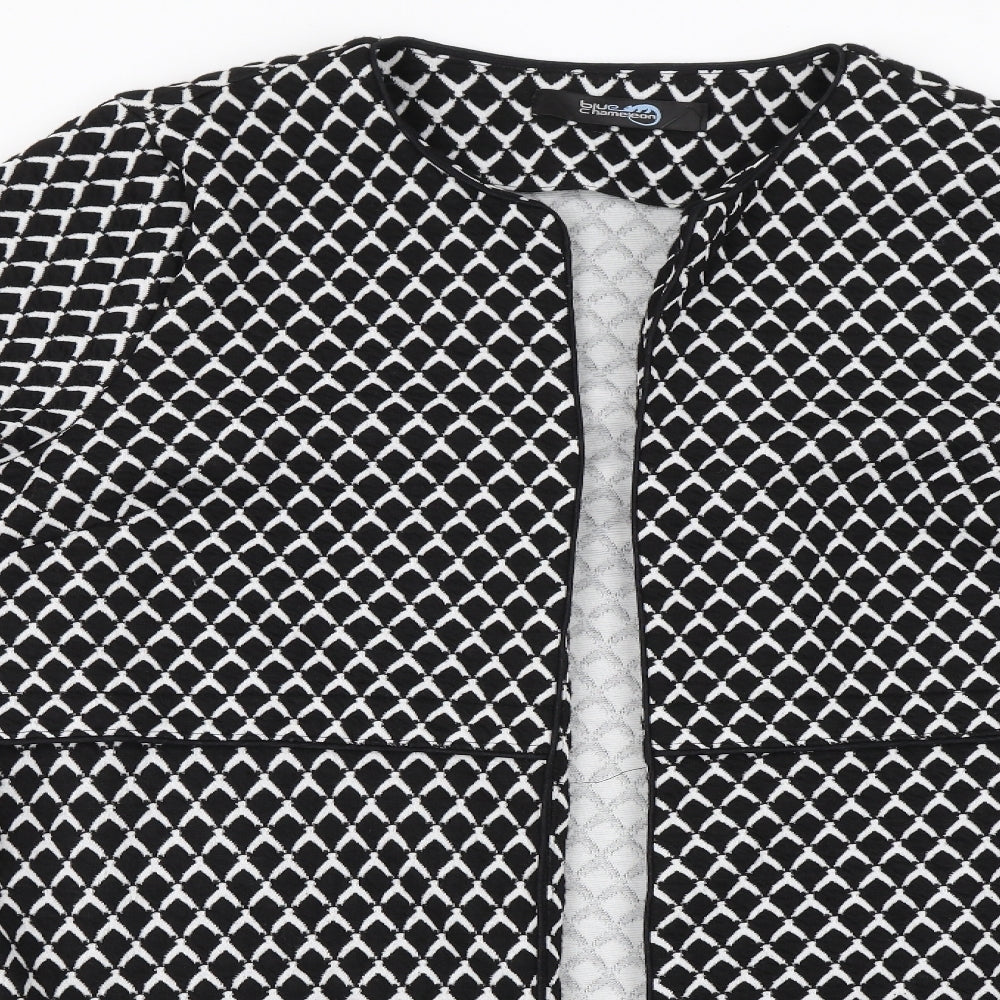 Blue Chameleon Womens Black Geometric  Jacket  Size M