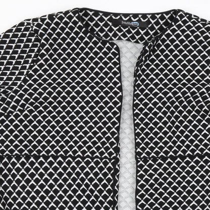 Blue Chameleon Womens Black Geometric  Jacket  Size M