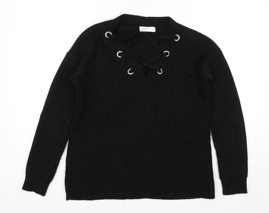 Front view of Papaya women’s black jumper, size S