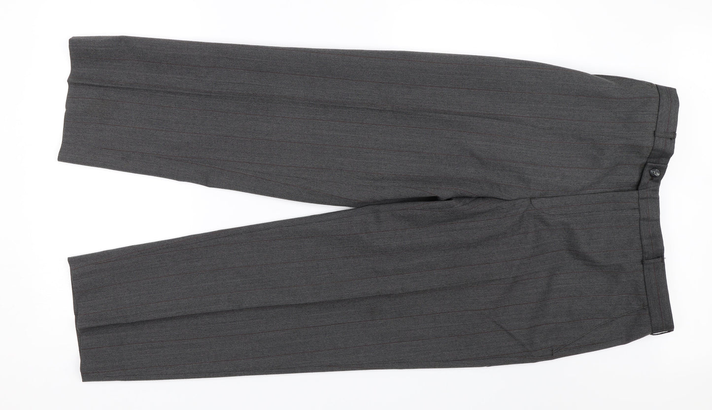 Preowrn Mens Grey Striped  Dress Pants Trousers Size 34 L26 in