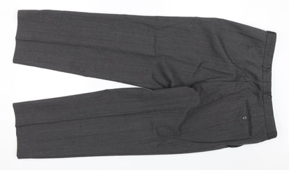 Preowrn Mens Grey Striped  Dress Pants Trousers Size 34 L26 in