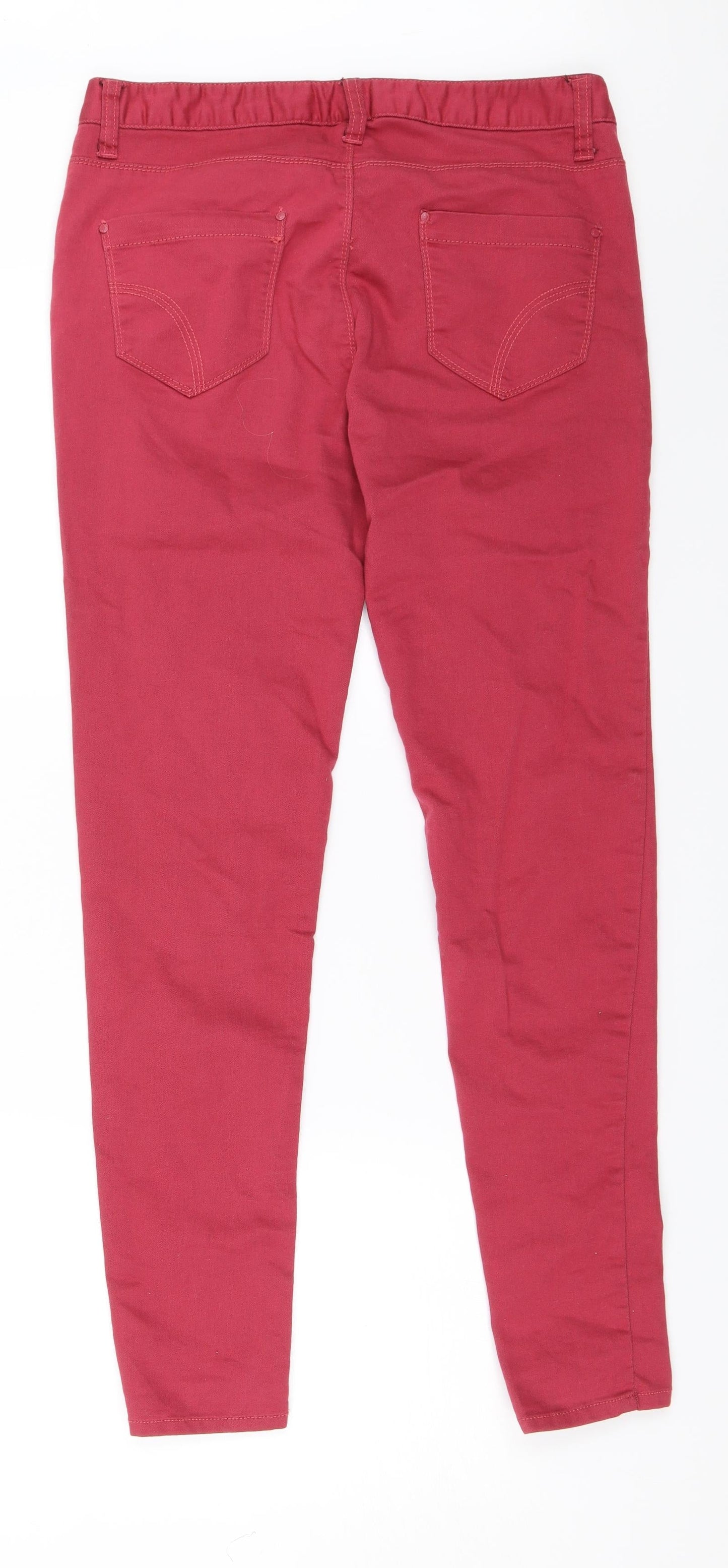 Denim & Co. Womens Red   Skinny Jeans Size 12 L27 in