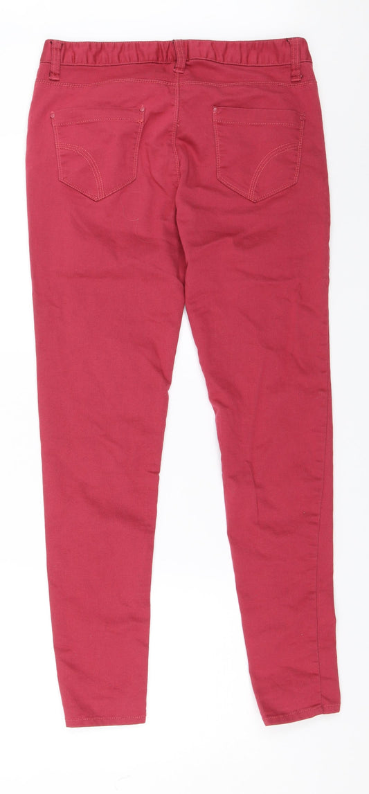 Denim & Co. Womens Red   Skinny Jeans Size 12 L27 in